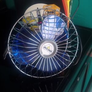 New Old Stock Blue Chrome and Blue Car Fan Antique 1985 Nod